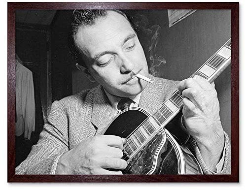 Wee Blue Coo Vintage Music Legend Guitar Player Django Reinhardt Art Print Framed Poster Wall Decor Kunstdruck Poster Wand-Dekor-12X16 Zoll