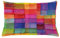 ABAKUHAUS Abstrakt Kissenbezug, Regenbogen-Farben-Quadrate, Dekokissenhüllen Waschbar Inn/Outdoor Beidseitiger Druck mit Reißverschluß, 65 x 40 cm, Magenta Blau
