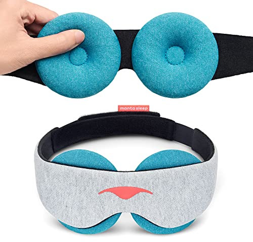 Manta Cool Sleep Mask - Blackout Cooling Eye Mask with Zero Eye Pressure, Ceramic Cooling Beads Sleeping Mask for Migraine Headaches, Sleeping, Allergies, Puffy Eyes & Sinus Relief