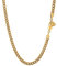 KRKC&CO 4mm Edelstahl Cuban Link Chain 18K Gold Beschichtet Kubanische Gliederkette Panzerkette Herren Goldkette Hip Hop Halskette Rapper Kette Länge 55,9cm