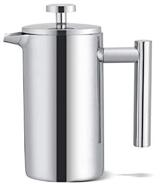 Trintion 800ml French Press Coffee Maker Set Stainless Steel Portable and Heatable Coffee Maker Insulated Heat-Resistant Coffee or Tea Brewed Coffee Maker