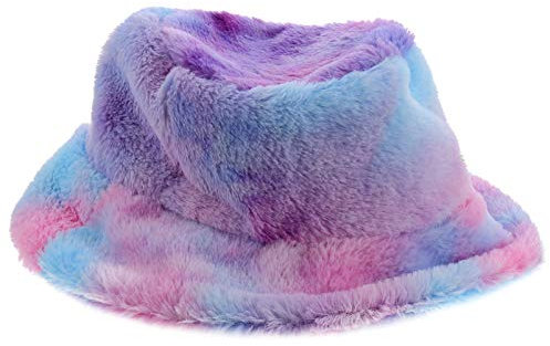 SOIMISS Plüsch Warme Fischerhut Flauschige Winterwärmer Mütze Eimer Hut für Frauen Lila