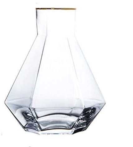 HALAWAKA Wasserkrug aus bleifreiem Kristallglas, Wasserkrug, Karaffe mit Holzkugel für Kaltwasser, Saft, Eistee und Getränke, 1,2 l