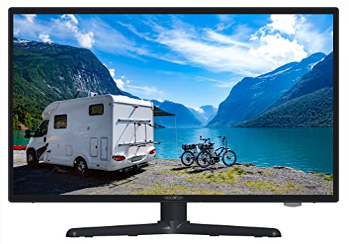 REFLEXION 24 Zoll Smart Wide-Screen LED-Fernseher mit Soundbar für Wohnmobile mit DVB-T2 HD, DVD-Player, Triple-Tuner und KFZ-Adapter (12 V/24 V, Full HD, HDMI, USB, EPG, CI+, DVB-T Antenne)