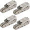 Greluma 4 Pièces sans outil RJ-45 Cat6 / 6A prise modulaire de connexion sur le terrain, Cat6A RJ45 blindé pour câble d'installation 23-26AWG Ordinateur