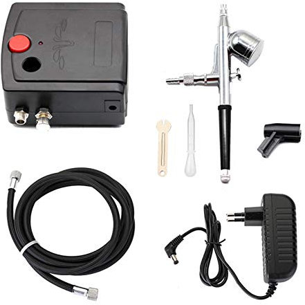 Airbrush kit Dual Action Airbrush Compressor Kit Air-Brush Paint Spray Airbrush Sandblaster Sandblast Airbrush For Art Car Model Tattoo Nail Tools Set air brushes for painting (Color : B)