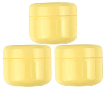 Imirootree Lot de 20 pots vides ronds en plastique jaune de 100 ml pour crèmes, lotions, cosmétiques, échantillons de maquillage