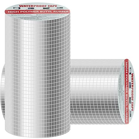 Alu Wasserfestes Klebeband 5m*20cm,Dichtungsband Selbstklebend, Dichtband dusche,Butylkautschuk Aluminiumfolie Tape,für Dachleckage, Oberflächenriss, Fensterbankspalt, Rohrbruch