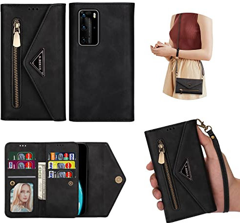 UDBKKDX Portafoglio custodia per Huawei P Smart Plus 2019, Donne in pelle opaca con supporto di visualizzazione Protezione obiettivo fotocamera case cover