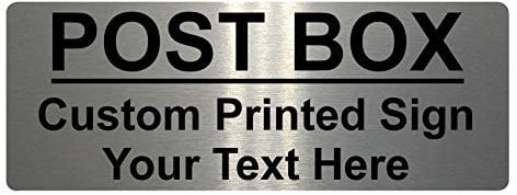 070 Personalised POST BOX Metal Plaque Sign For Door House Gate Letters Parcels (120x40mm, Brushed Silver)