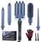 Pretfy Hair Curler, 5 in 1 Curling Wand Set with 9mm-32mm Ceramic Curling Tongs Iron, 3 Barrel Hair Waver, Hair Straightener Brush, LCD 80-230°C Adjustable Temp with Gloves Hairpins for Straight Curly