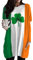 OMZIN Frauen St. Patrick's Day Rundhalsausschnitt Sweatshirts Langarm Klee Lang Pullover Mit Taschen Orange S