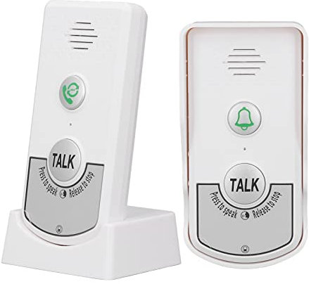 Intercom Doorbell 2 Way 1 V 1 Wireless Waterproof Electronic Doorbell with Light Indicator, Wireless Talk Intercom Doorbell Intercom Kit Home Security Systems Door Bell Chimes Kits