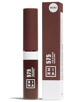 3INA MAKEUP - The Color Mascara 575 (Mini) - Marron à la Kératine Végétale - Coloré pour Cils - Volume et Longueur pour Yeux Sensibles - Taille de Voyage - Vegan - Cruelty Free