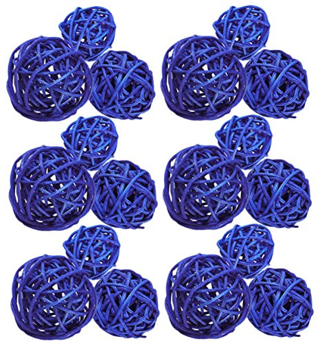 Garneck 30stücke Rattan Dekorationsbälle Für Tischdekorationen Blaues Deko Hochzeiten Weihnachten Und Heimdekoration Für Blumenarrangements Und Füllmaterial