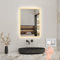 Biubiubath 50x70cm LED Badspiegel mit Wandschalter/Touchschalter,Badspiegel mit Beleuchtung,Beschlagfrei,Badezimmerspiegel mit 3 Lichtfarbe 3000-6000K Dimmbar,IP44