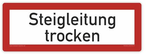 Hinweisschild - Brandschutzeinrichtung - Einsatzhinweise - StVO - DIN 4066 - Für Innen und Aussen - PVC Aufkleber - selbstklebend - 105x297mm (10, Steigleitung trocken)