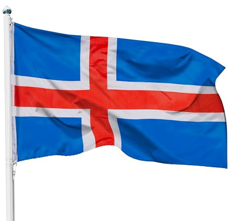 PHENO FLAGS Island Flagge 90x150cm - wetterbeständige Fahne mit Messingösen, 100% Polyester, robuste Doppelnaht & in lebendigen Farben - ideal für Flaggen-Liebhaber
