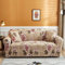 Bishilin Sofabezug Ecksofa Universal, Couchbezug 3 Sitzer mit Armlehne 190-230CM Bedruckt Vintage Blumen Muster Sofaüberwurf rutschfest Khaki