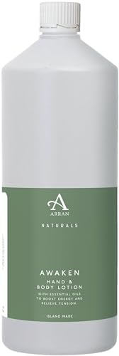Arran Sense of Scotland Naturals Awaken Mint & Eucalyptus Hand & Body Lotion Refill (1 Litre) Fast Absorbing, Non-Greasy, Vegan, and Cruelty-Free Hydration