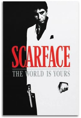 JMKJMJP Scarface Filmposter, TV-Serie, Kunstposter, Druckposter für Hausbau, ästhetische Dekoration, Leinwand, Wandkunst, Schlafzimmerdekoration, 30 x 45 cm, ungerahmt, 27