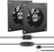 euroharry Système de ventilateur silencieux à affichage numérique de 80 mm contrôlé par la température, ventilateur 5 V avec cadre moderne en aluminium brossé noir pour armoires AV home cinéma (2)