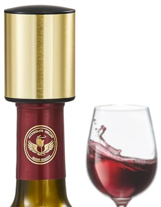 ELMWAY Vacuum Wine Stopper with Stainless Steel Shell, Golden