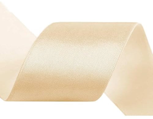 Glanz-Satin Gummiband 2m x 5cm Gummilitze 50mm f. Gürtel Kleider Blusen, Farbe:hellbeige