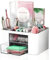 miaomiao Schreibtisch Organizer, Desk Organizer mit 5 Fächer 2 Schubladen, Multifunktionaler Schreibtischorganizer Stifte Organizer für Büro Zuhause Schule (Weiß)