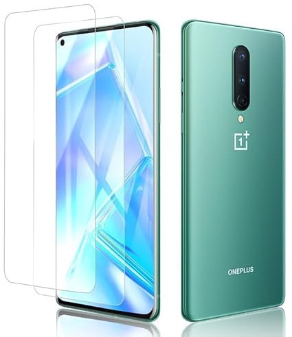 Wondoner 2 Stück für Displayschuz OnePlus 8 Panzerglas, für Klar HD Glas für OnePlus 8 Schutzfolie, 9H Härte, Anti-Kratzen, Anti-Bläschen Panzerfolie für OnePlus 8 5G Folie