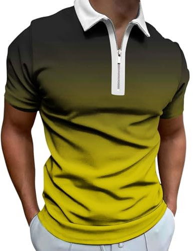 Poloshirt Mit Reißverschluss Herren Kurzarm Atmungsaktives T Shirt Sommer Polo Shirts Für Männer Regular Fit Bedrucken T-Shirt Freizeit Kurzarm Shirts Herren Us Polo Assn L