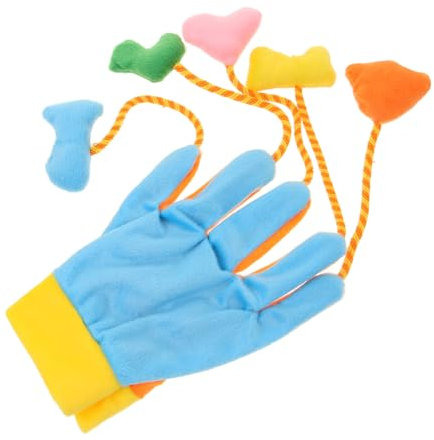 Sosoport Plüsch-Katzen-Teasing-handschuh Geschmeidiges Kätzchen-Teaser-Spielzeug Haustier-katzenspielzeug Interaktiver Handschuh Katzenbedarf