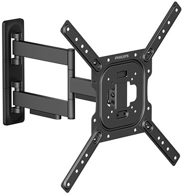 Philips Universal Multi-Position TV Wall Mount, Fits 23-65 Inch LCD/LED TVs, Adjustable Swivel & Tilt, VESA Compatible 75x75-400x400mm, Max 35kg, Easy Installation