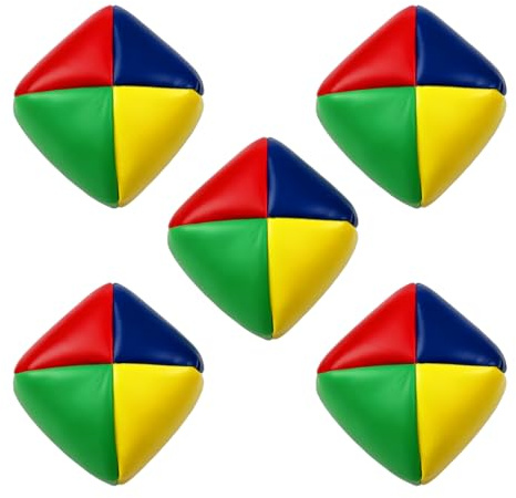LUMITERRA Jonglierbälle, 5er Set, Liegen gut in den Händen, Jonglieren Freizeitsport, Anfänger Juggling Balls Weich, Wasserdicht Jonglierset für Kinder, Erwachsene, Profi, Bunt (55mm)