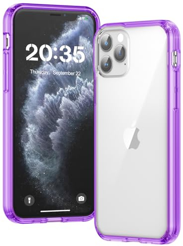 Voyahülle Clear Case for iPhone 11 Pro, Ultra Thin, Shockproof TPU Cover, Anti-Yellowing, Crystal Clear, Phone Case for Apple iPhone 11 Pro - Purple
