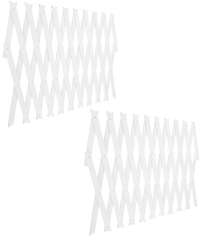 NUOBESTY Treillis Mural Extensible en Bois Blanc H44 2 Pièces – Clôture de Jardin en Bois pour Plantes Grimpantes, Support pour Balcon et Patio, Panneau de Treillis Décoratif Extérieur