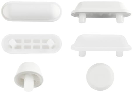 PureSphere 4 Pack White Toilet Seat Bumpers Anti-Noise Replacement Pads | 4 Pack White Anti-Noise Toilet Seat Bumpers, Universal Replacement Cushion Pads for Most Wood & Plastic Toilet Seats