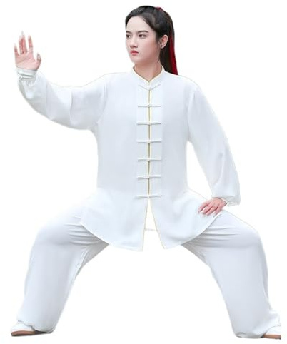 TRRYUIP Tai Chi Abbigliamento Tai Chi Kung Fu Suit Uniforme tradizionale for arti marziali for donne e uomini Drappo fluido Traspirante confortevole(Grey,S)