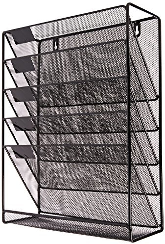 SHINE Mesh wall literature holder magazine hanging file Black- HOME/ OFFICE ORGANIZER