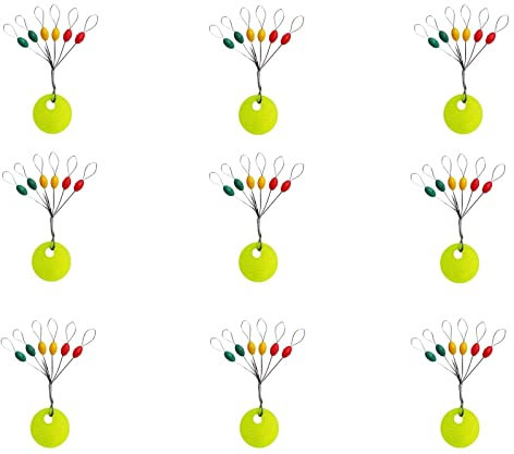 Milepetus 150 Pcs Rubber Fishing Bobber Stopper,6 in 1 Float Sinker Stops,3 Sizes Float Stop Available (Colorful-Oval, M)