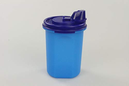 TUPPERWARE Circular 440ml blau mit dunkel blauem Deckel Ausgießer Öl Rondovision