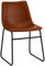 Ibbe Design 2er Set Cognac Braun Kunstleder Esszimmerstühle Vintage Lounge Industrial Küchenstühle Abel, Schwarz Metallgestell, 46x54x78 cm
