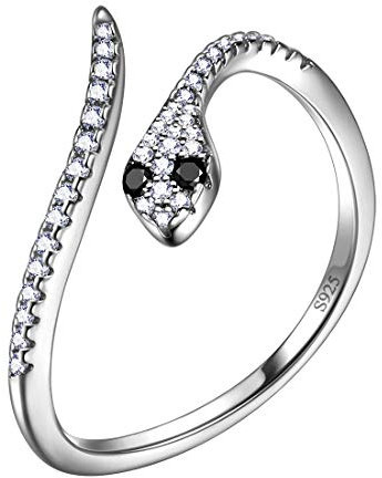 Aurora Tears Schlangenringe 925 Sterling Silber Einstellbare Tiere Ringe Marken Offener Ring für Männer Frauen DR0081W