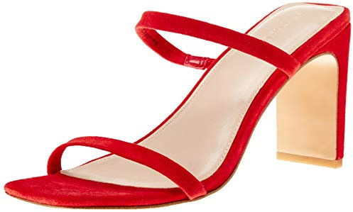 The Drop Avery-Sandali con Tacco Alto a Due Cinturini Heeled-Sandals da Donna, Rossa, 35 EU