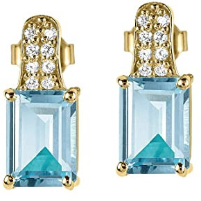 Ohrstecker Sterlingsilber vergoldet mit Sky Blue Topaz
