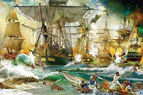 MTAMMD Puzzles Adult Puzzles 1000 Stück Holz Puzzle-Piraten Schiff-Kinder Kunst DIY Freizeitspiel Spaß Spielzeug Geschenk Geeignete Familie-1500Pieces