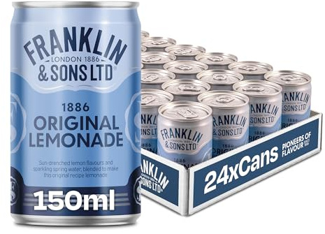 Franklin & Sons 1886 Original Lemonade | 24 x 150ml Can Case | Traditional Recipe | Founded 1886 | Sharp, Sweet And Crisp | Fresh Lemon Taste