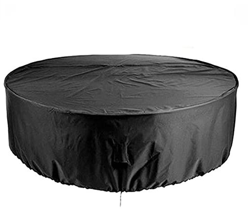 Tongyundacheng - Telo copripiscina Rotondo,Pieghevole,in Tessuto Oxford 420D,Impermeabile, Resistente agli Strappi,Resistente ai Raggi UV,per Piscina all'aperto, Spa, Vasca idromassaggio (Nero)