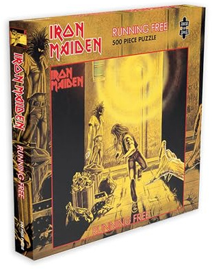 Rock Saws Iron Maiden Running Free 500 Piece Jigsaw Puzzle for Adults and Teens – Single Cover Art Eddie 16x16 – Heavy Metal Collectible Gift