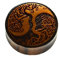 CHICNET Flesh Plug Yggdrasil Baum des Lebens Lebensbaum Yin Yang Holz Sonoholz Jackfrucht double flared Tunnel Expander Dehner Ohr Piercing Damen Herren Wikinger Viking Celtic 14 mm